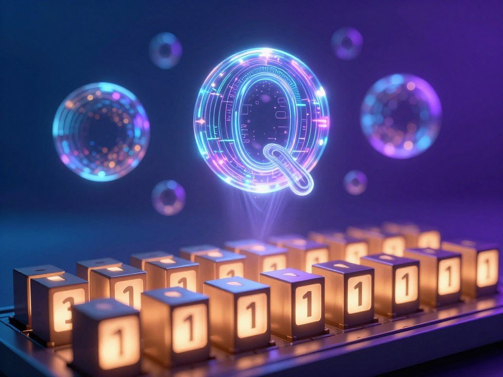 Bits and qubits shown as two types of computing information Bits and qubits shown as two types of computing information