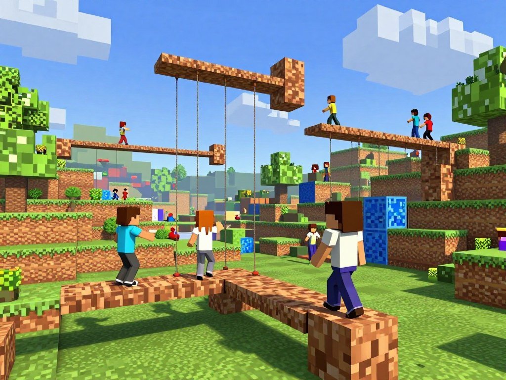 Block-style parkour game challenges players with online obstacles