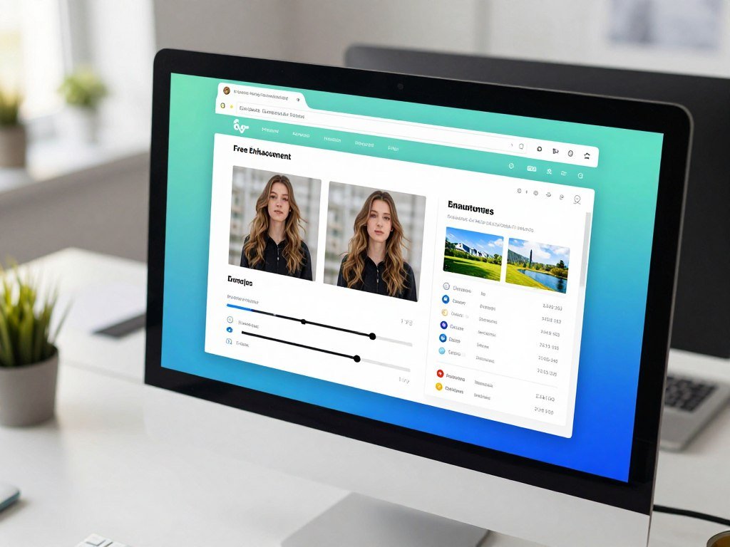 Browser tools comparing free image enhancement and output limits