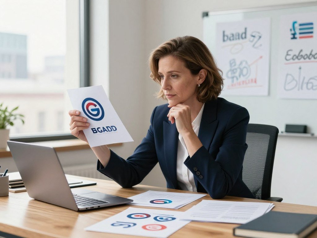 Business owner weighs logo generators for a consistent brand identity Business owner weighs logo generators for a consistent brand identity