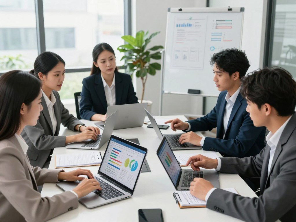Business team reviewing small business accounting software choices