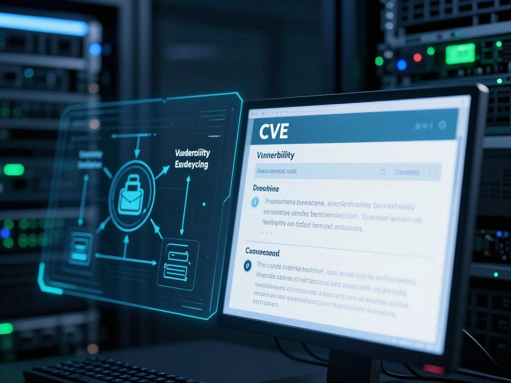 CVE record beside a diagram of vulnerability, exploit, and attack CVE record beside a diagram of vulnerability, exploit, and attack