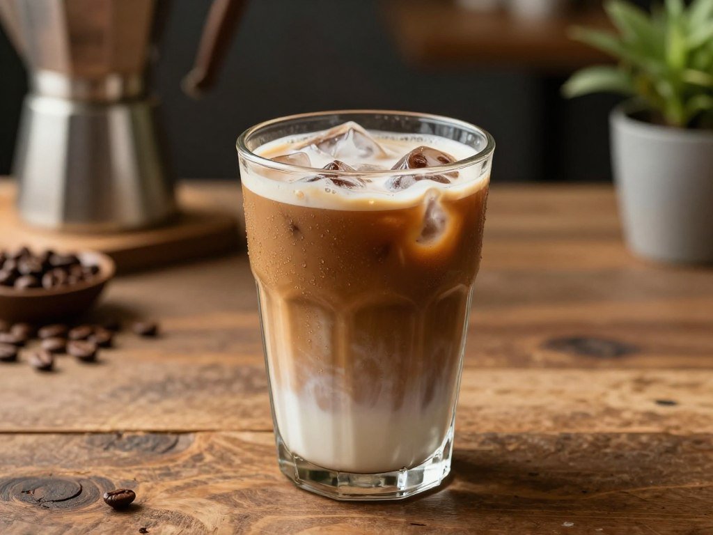Cafe Bustelo sweetened iced coffee poured into a glass Cafe Bustelo sweetened iced coffee poured into a glass