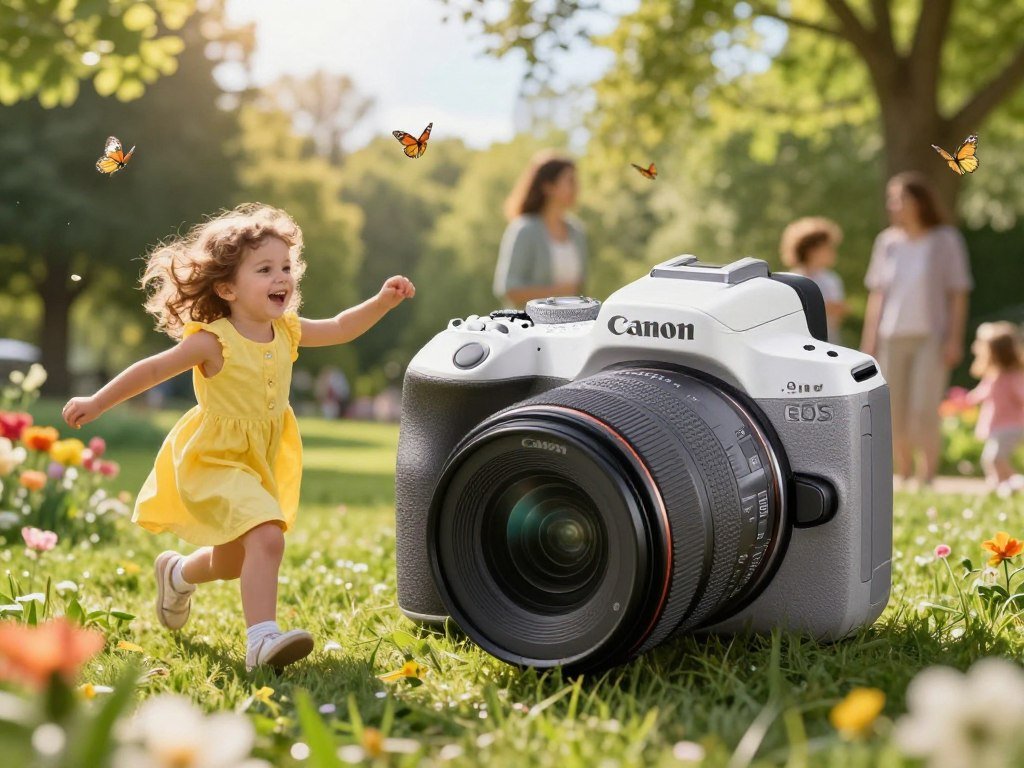 Canon EOS R50 following a child during a family outing Canon EOS R50 following a child during a family outing