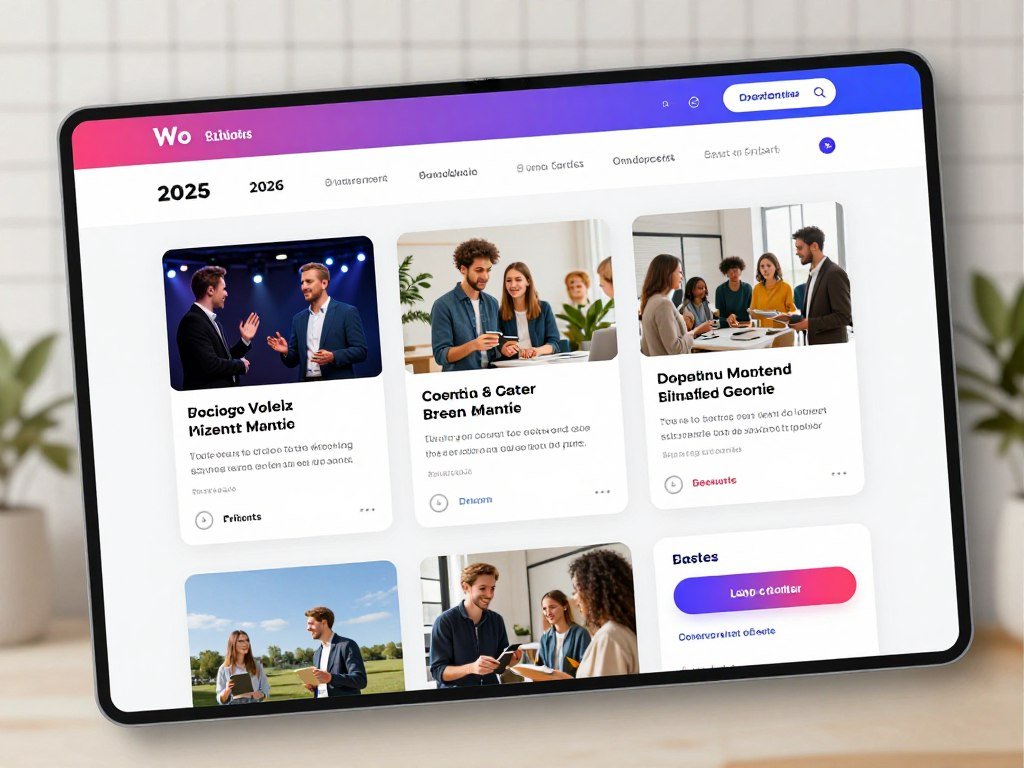 Canva visual website with event details and page sections