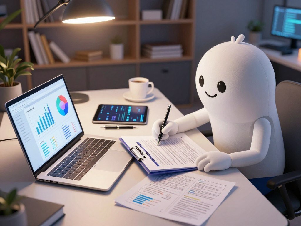 ChatGPT preparing a sourced research report beside a work file