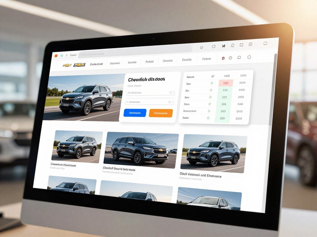 Chevrolet inventory page showing trim details and test-drive choices