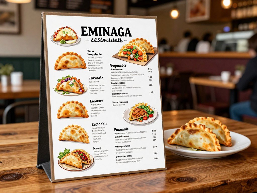 Chicago menu listing showing empanadas and current restaurant details