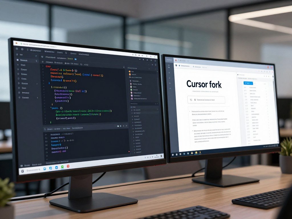 Cline extension beside the Cursor code fork editor