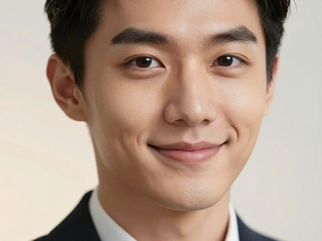 Close-up portrait showing skin texture and clean image detail