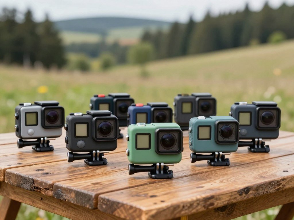 Compact action cameras lined up for a weekend adventure Compact action cameras lined up for a weekend adventure