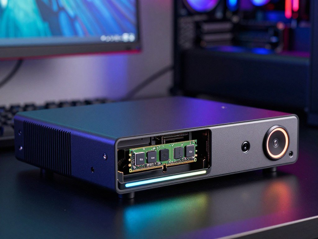 Compact gaming hardware with memory and storage upgrade slots Compact gaming hardware with memory and storage upgrade slots