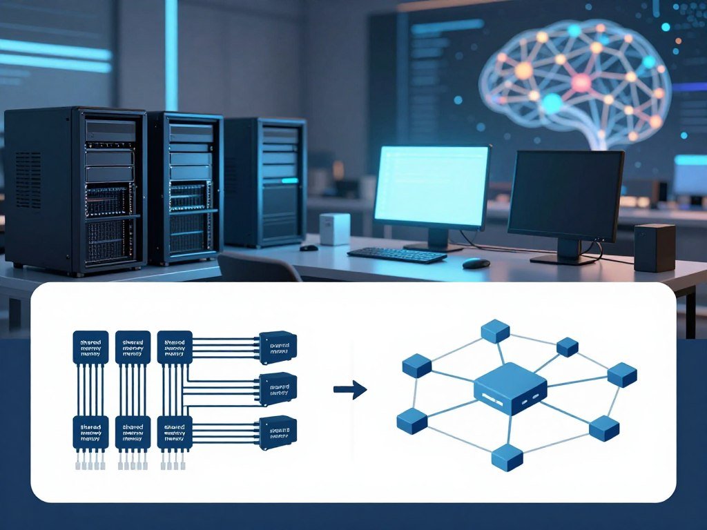 Computer architecture layouts compare shared memory with distributed processing Computer architecture layouts compare shared memory with distributed processing