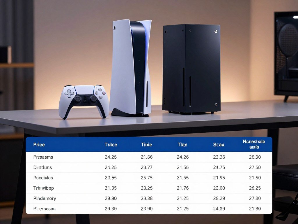 Console price increase table beside gaming hardware Console price increase table beside gaming hardware