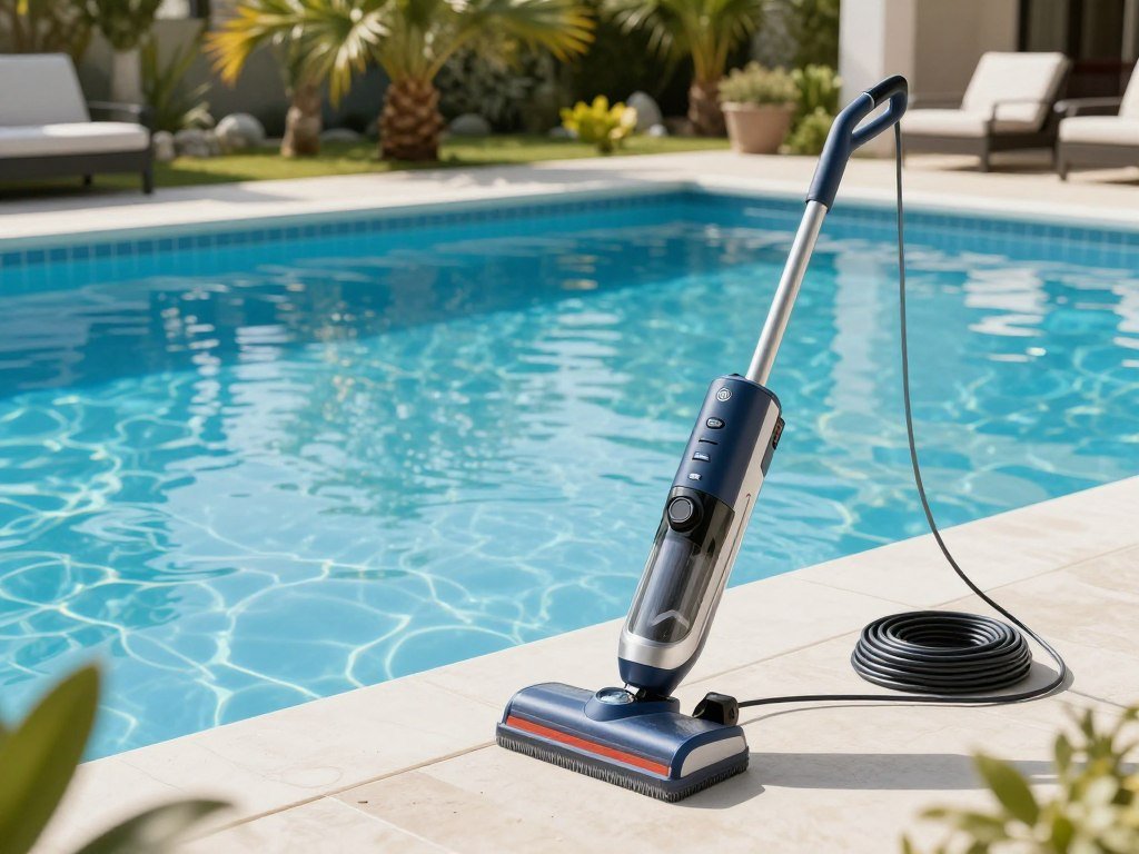 Corded and cordless pool cleaner power choices near a pool