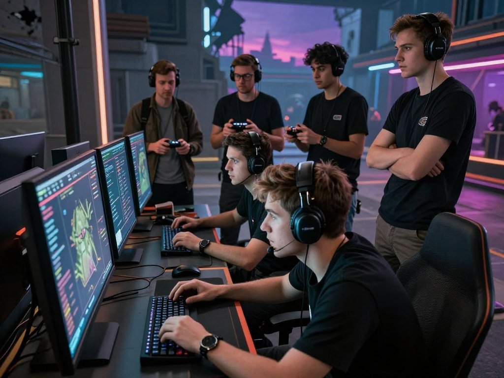 Counter-Strike 2 players coordinating during a tactical FPS match