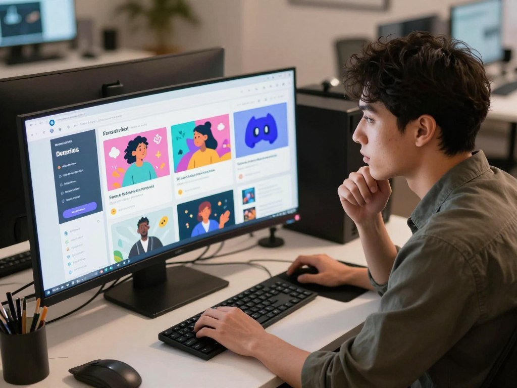 Creator choosing a web app or Discord for image generation