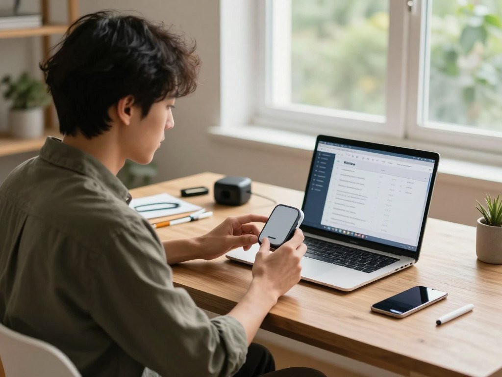 Creator comparing a tested product before sharing affiliate links Creator comparing a tested product before sharing affiliate links