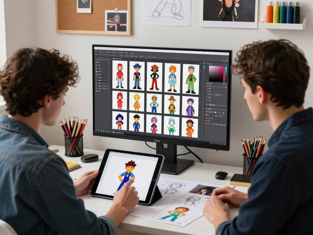 Creator organizes saved character assets for repeated scenes Creator organizes saved character assets for repeated scenes