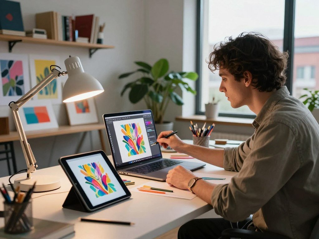 Creator revising a generated image through conversational editing
