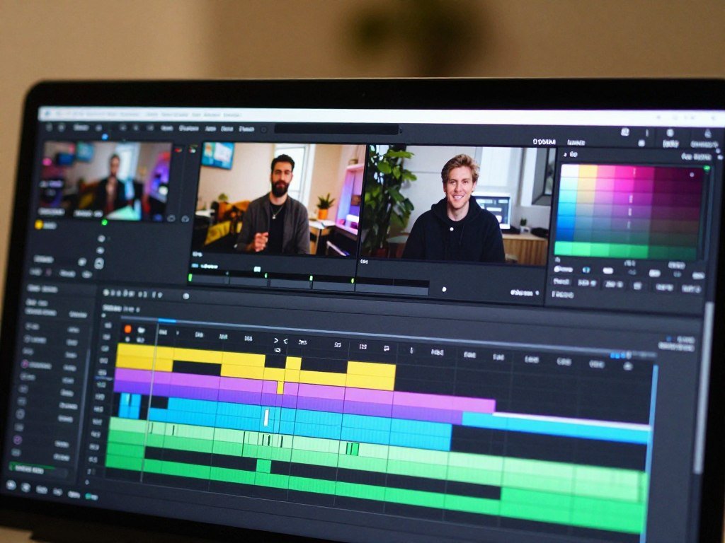 DaVinci Resolve timeline showing clips ready for editing DaVinci Resolve timeline showing clips ready for editing