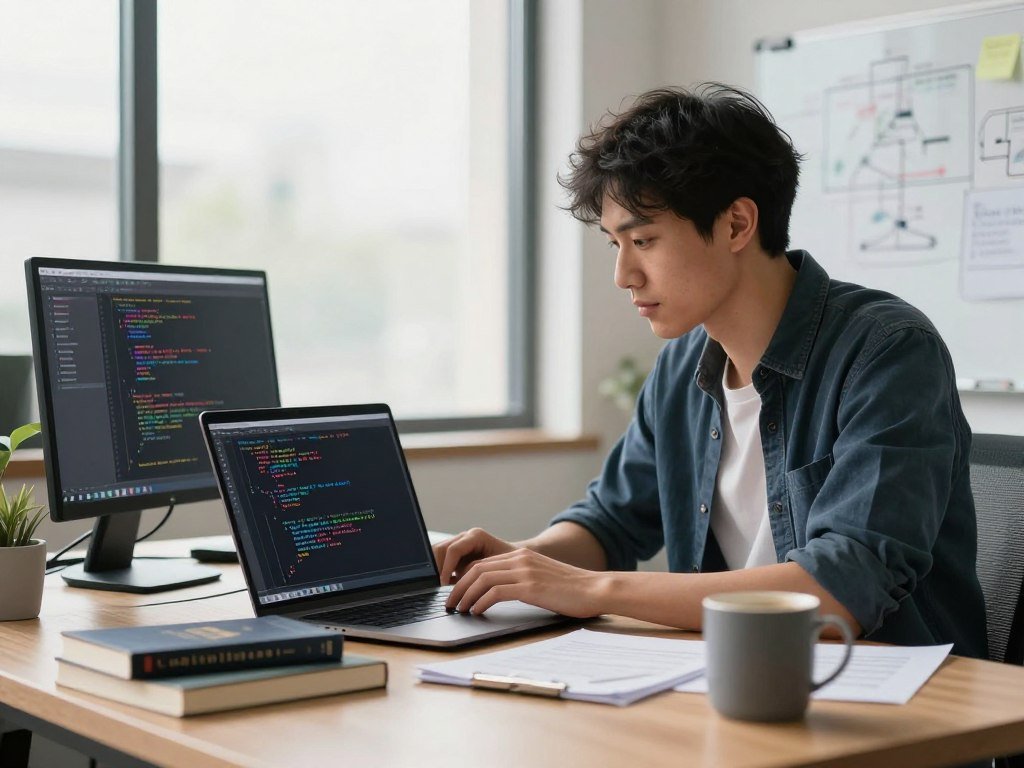 Developer checks coding tool changes across real project files Developer checks coding tool changes across real project files