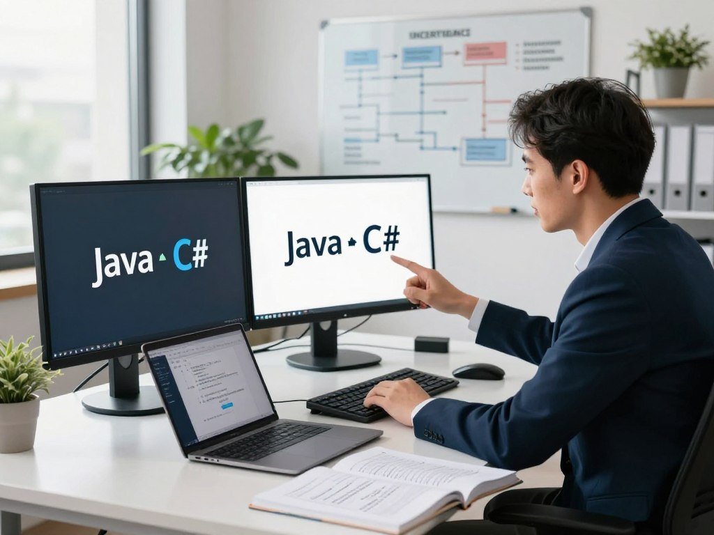 Developer comparing Java and C sharp enterprise software roles Developer comparing Java and C sharp enterprise software roles