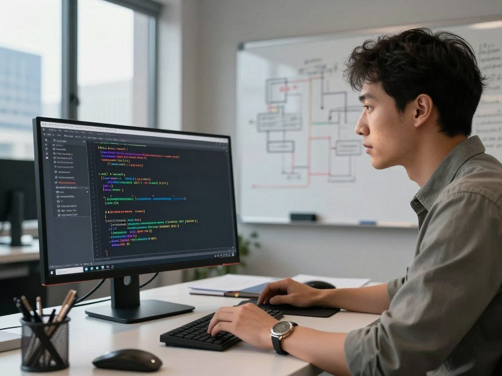 Developer times code review while testing an AI coding assistant Developer times code review while testing an AI coding assistant