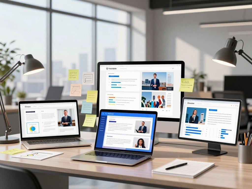 Document content arranged into presentation slides and layouts