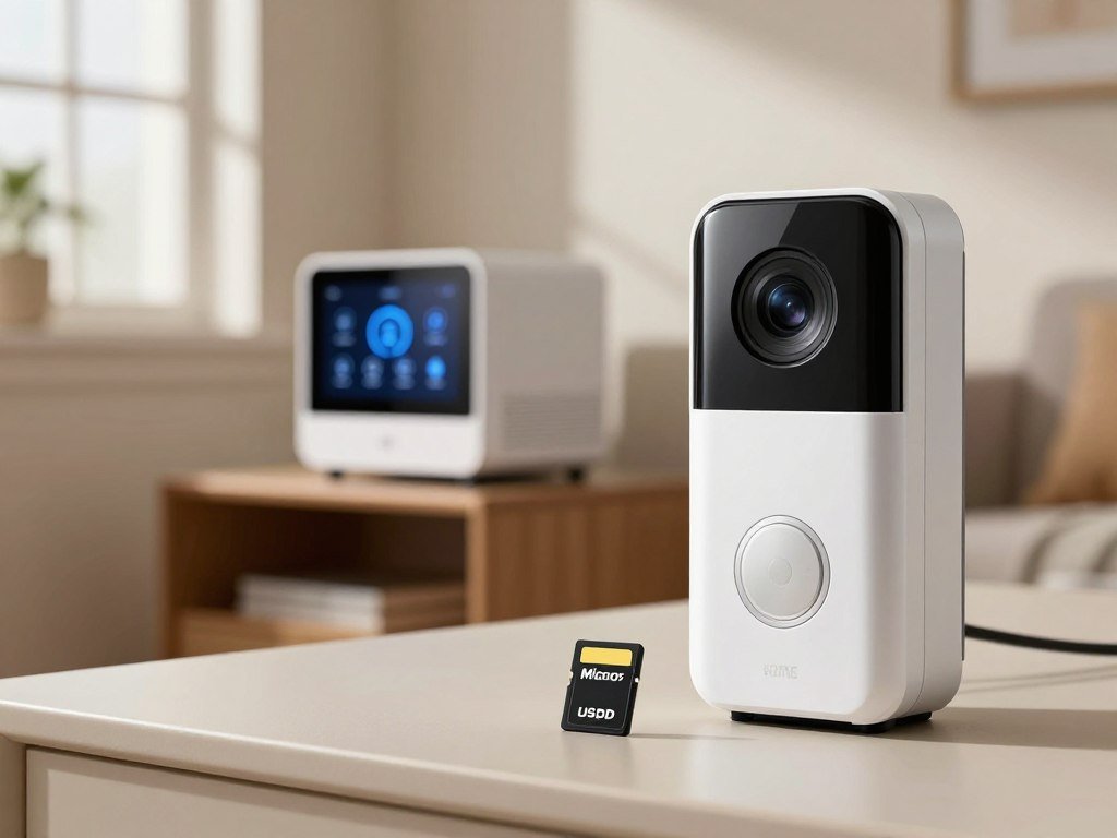 Doorbell storage options with a microSD card and home hub Doorbell storage options with a microSD card and home hub