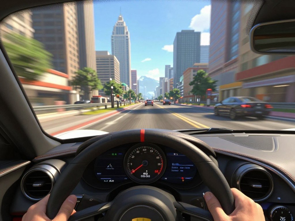 Driving gameplay with clear motion at a steady frame rate Driving gameplay with clear motion at a steady frame rate