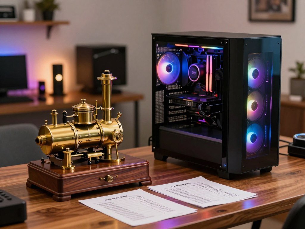 Early Steam Machine price estimates beside a gaming PC