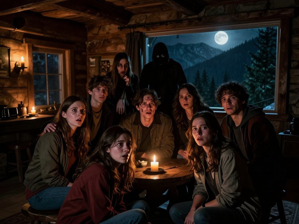 Eight friends face slasher horror at a remote mountain lodge Eight friends face slasher horror at a remote mountain lodge