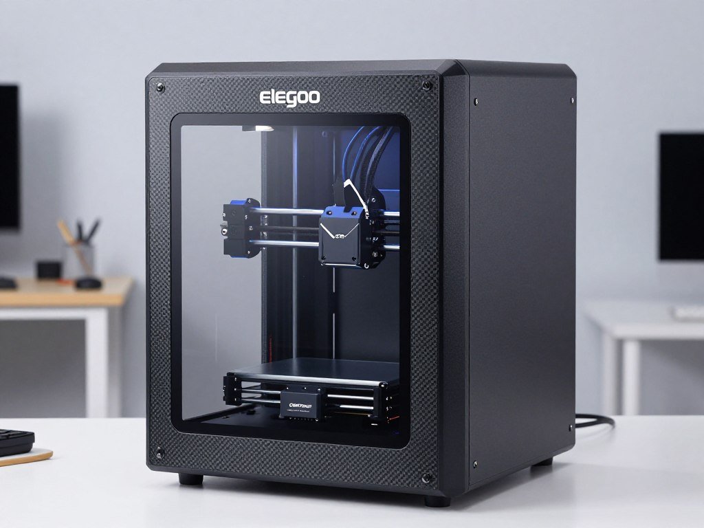 Elegoo Centauri Carbon enclosure with clear access to its front door Elegoo Centauri Carbon enclosure with clear access to its front door