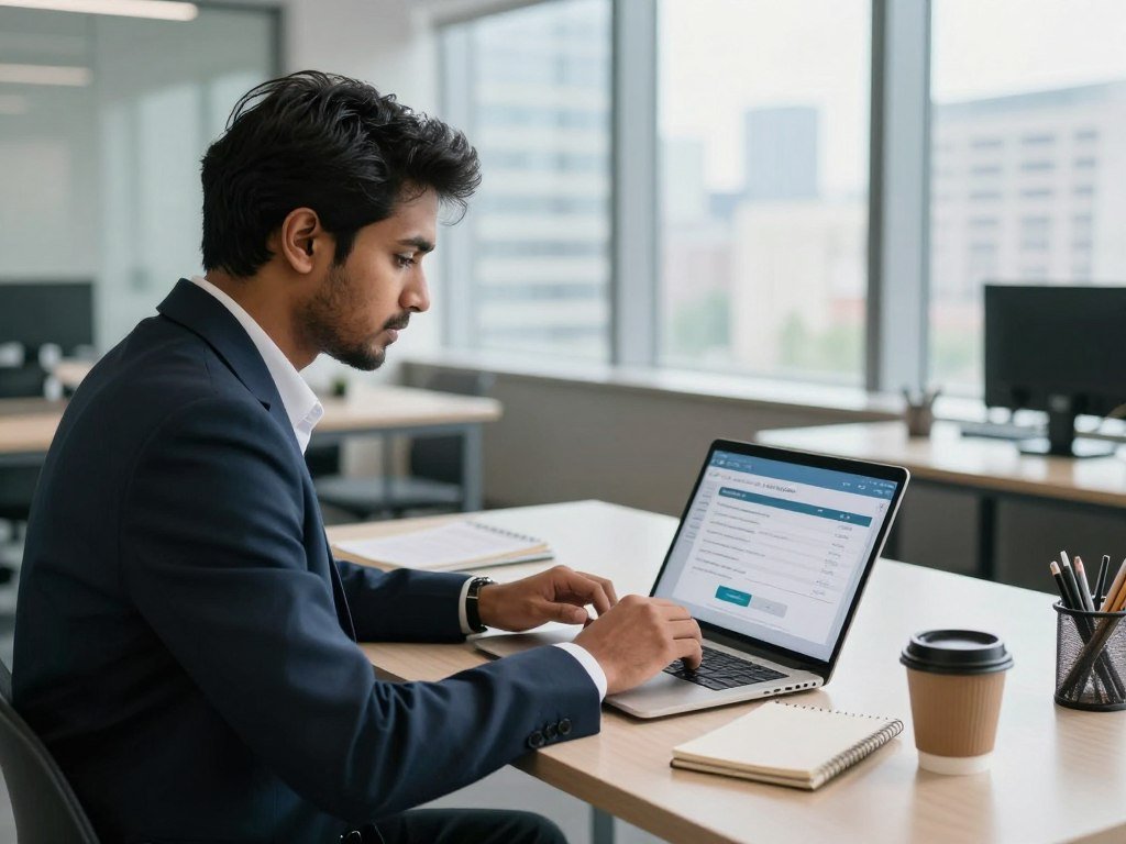 Employee completes work account verification on a new device