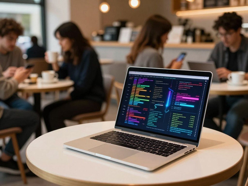 Encrypted VPN traffic leaving a laptop on public Wi-Fi Encrypted VPN traffic leaving a laptop on public Wi-Fi