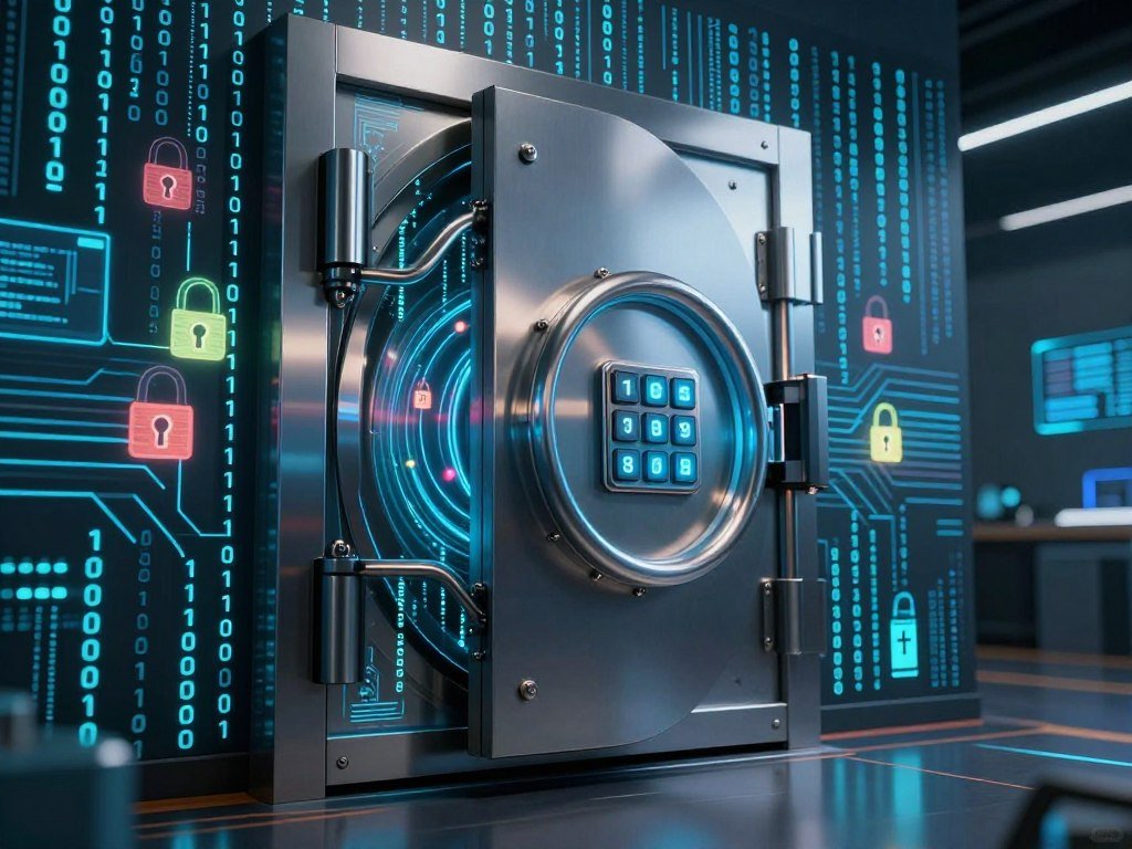 Encrypted vault data protected by a strong password