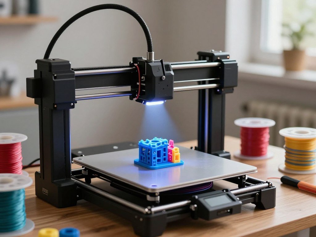 FDM filament printer making a small household object