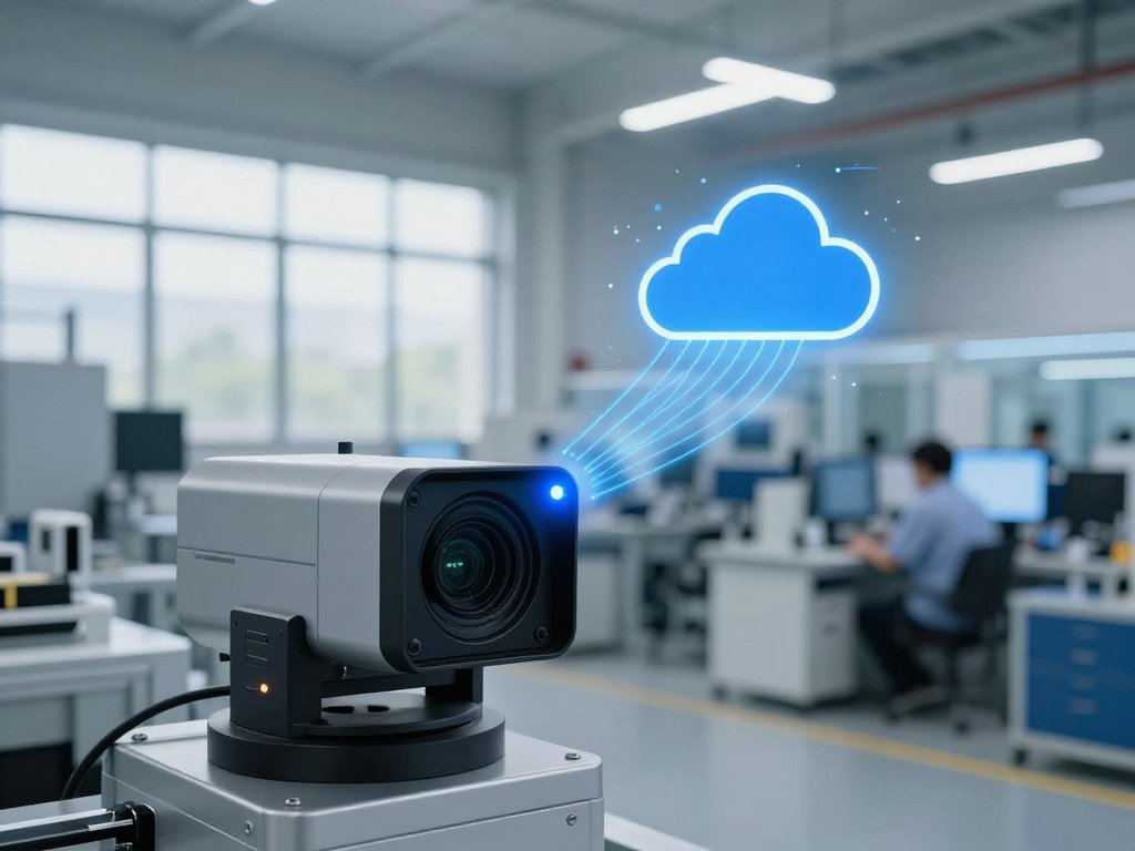 Factory camera sends selected findings to cloud systems Factory camera sends selected findings to cloud systems