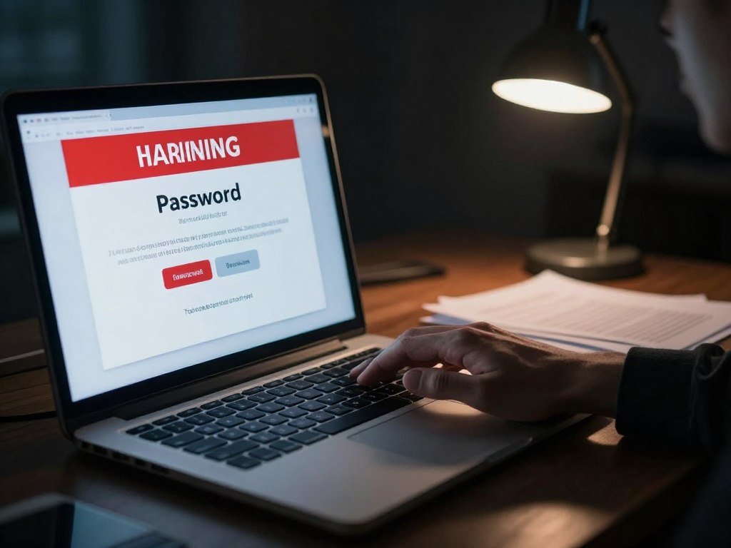 Fake password warning leading to a credential-stealing website Fake password warning leading to a credential-stealing website