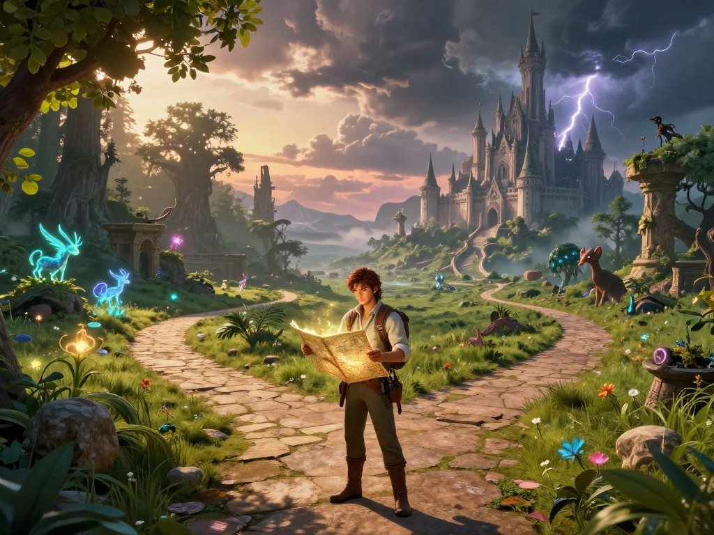 Fantasy role-playing game choices lead toward two different adventures