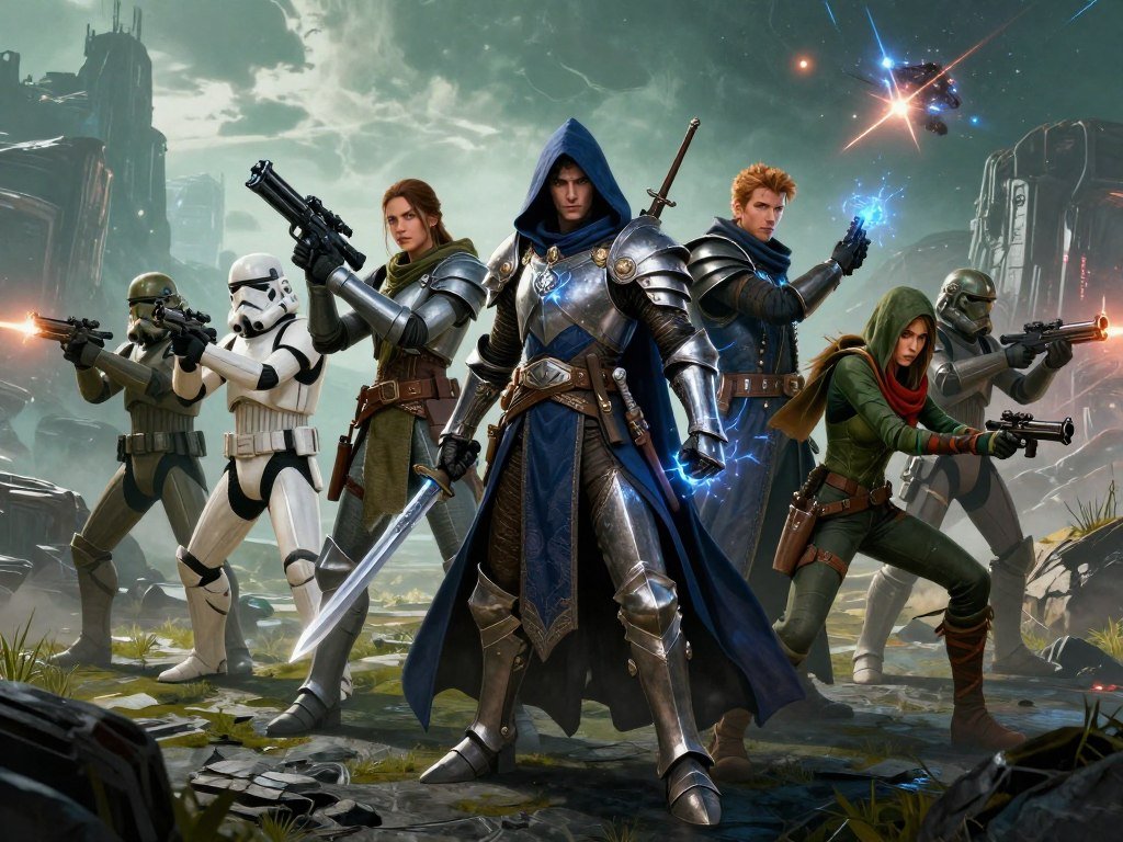 Fantasy role-playing party and tactical Star Wars squad on PS5
