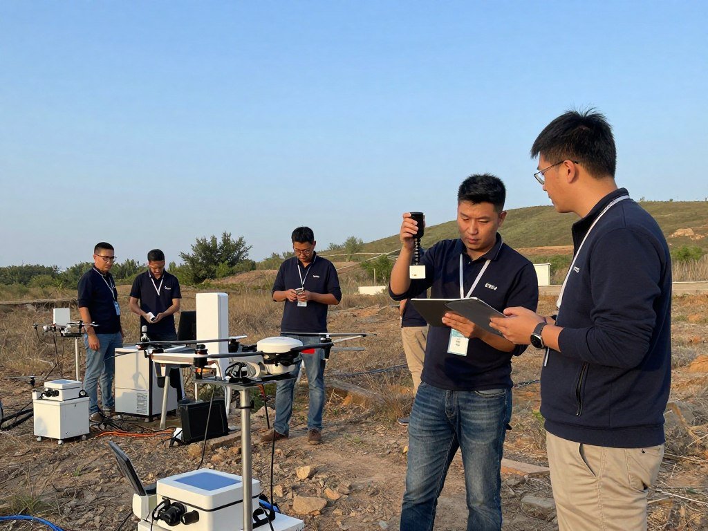 Field team records sensor data during an operational technology assessment