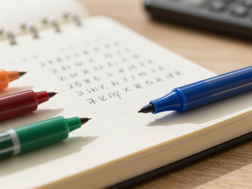 Fine-tip gel pen marks forming sharp lines in a notebook Fine-tip gel pen marks forming sharp lines in a notebook