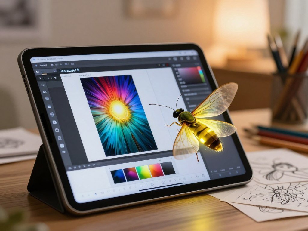 Firefly editing an image with Generative Fill tools Firefly editing an image with Generative Fill tools