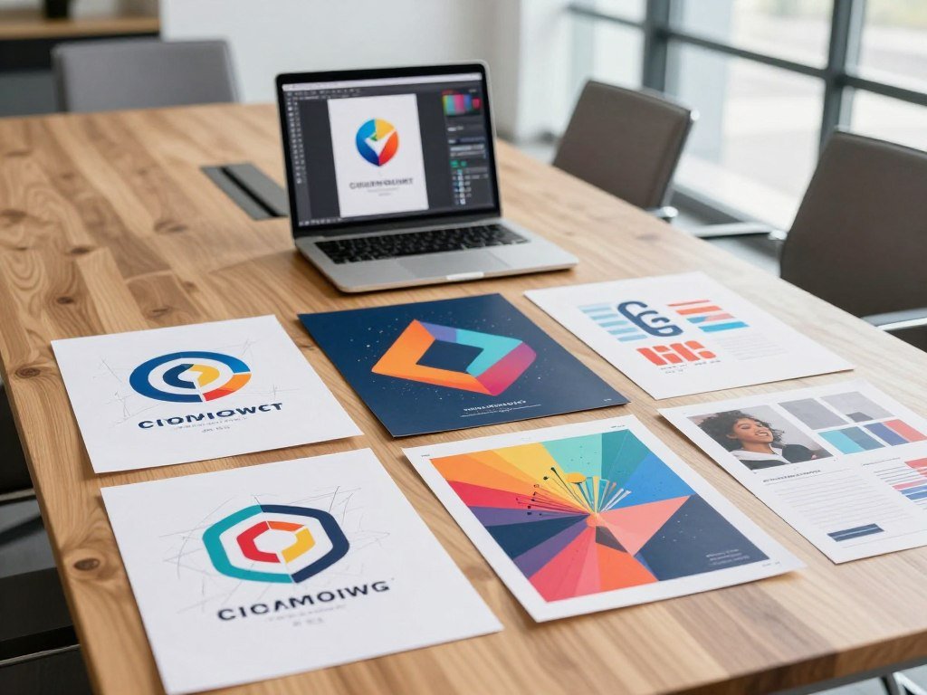 Five image generation test briefs for logos and posters