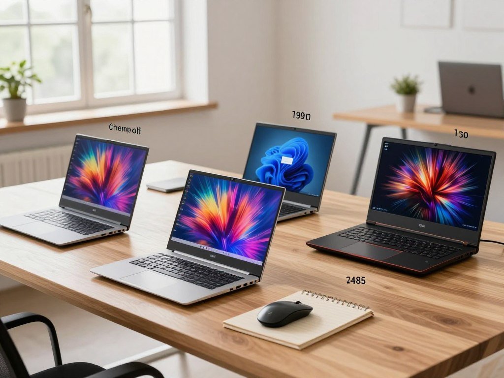 Four budget laptops listed by category and price Four budget laptops listed by category and price