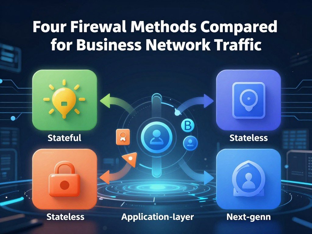 Four firewall methods compared for business network traffic