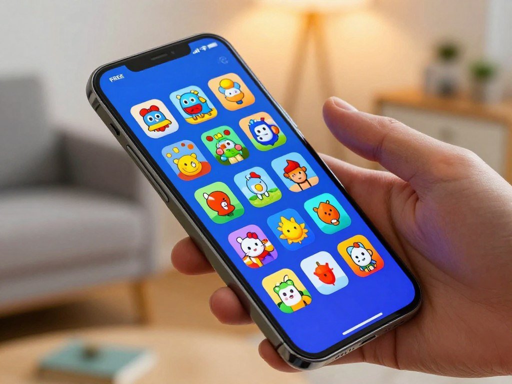 Free mobile games lined up on a phone screen