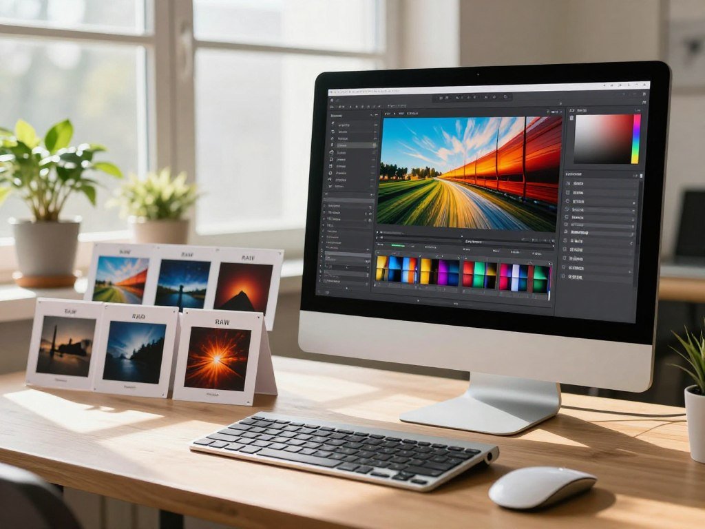 Free photo editing software open beside RAW image files